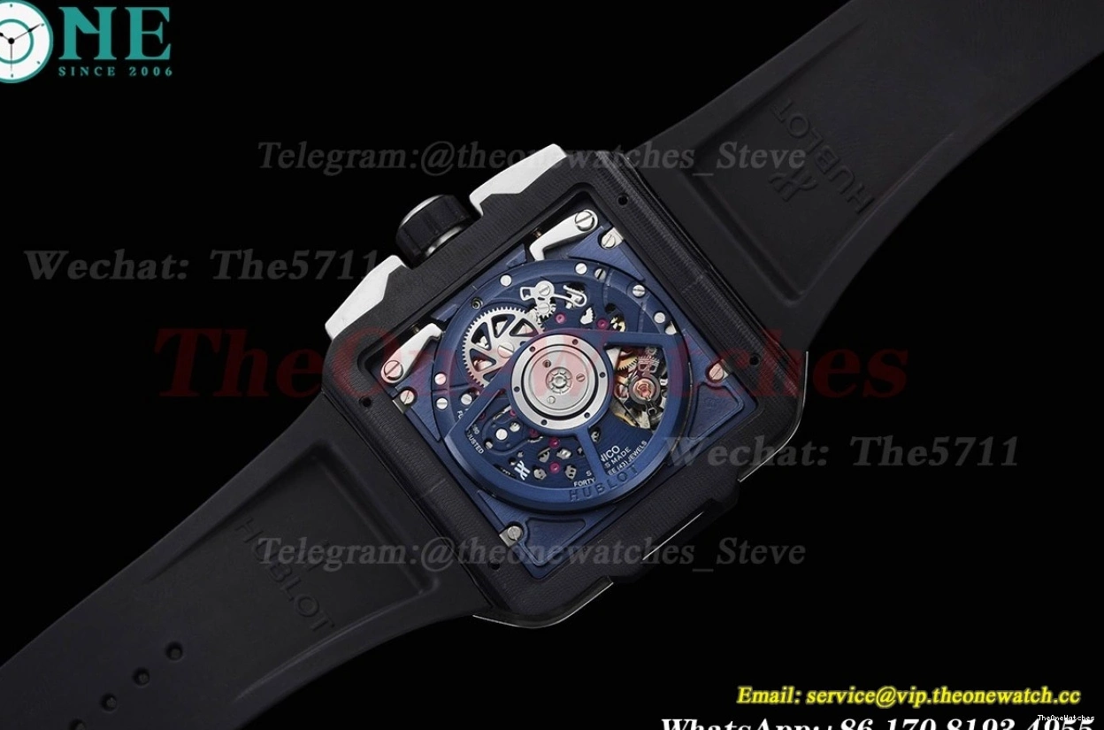 Cer HUB1280A Dial RU Square Skeleton 42mm SS Bang Blue BBF Unico 1230